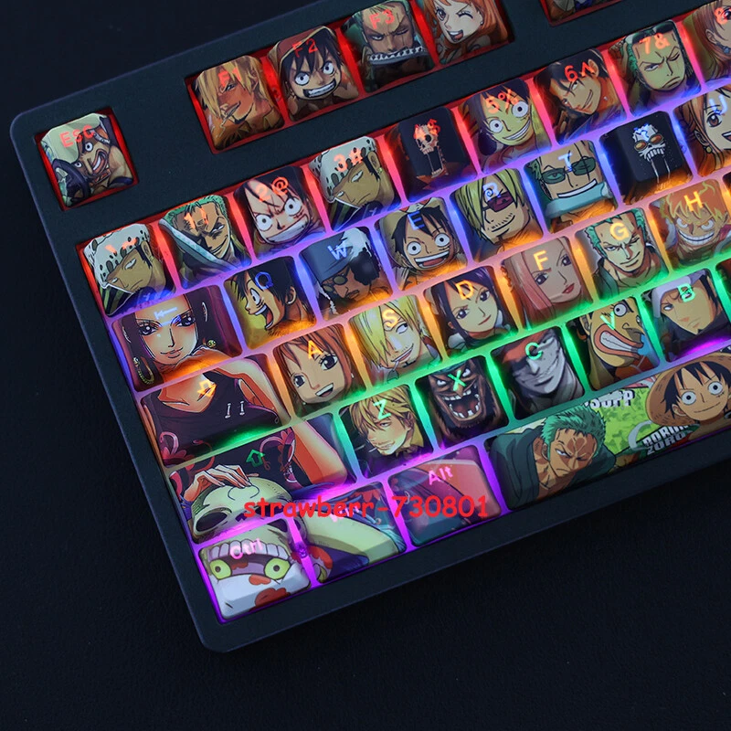 Anime Luffy Nami PBT Transparent 108 Keycaps Cherry MX for Mechanical Keyboard - Image 3 of 4