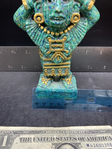 AZTEC Xipe Totec Warrior/Tribal Statue Sculpture Figurine Mayan - Jade Green - Picture 10 of 14