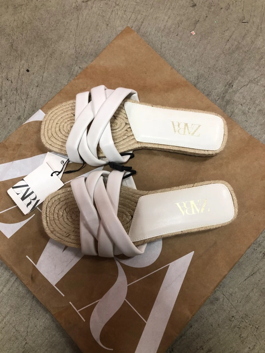 zara flat quilted sandals