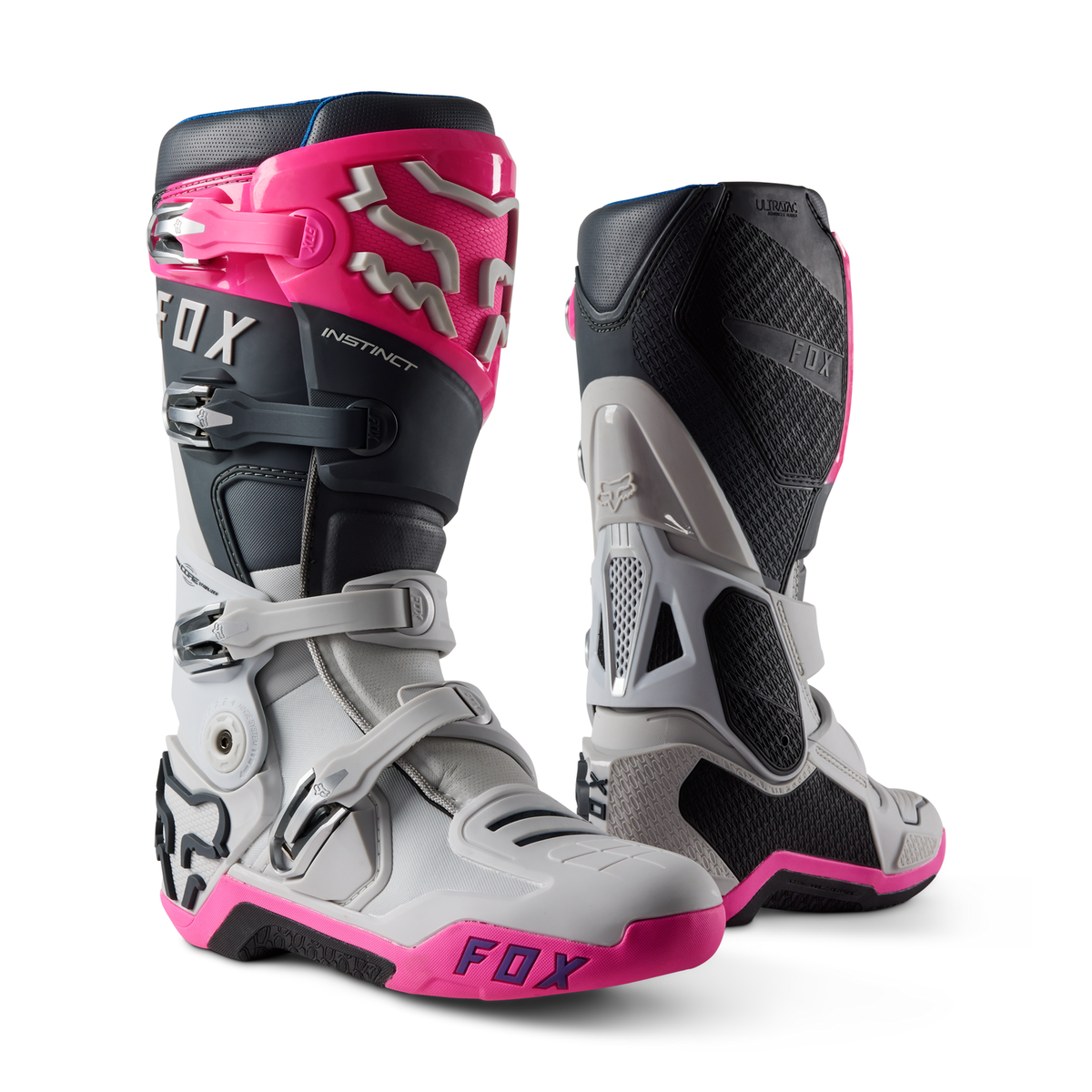 New Fox Racing Instinct Boots - Grey/Pink - US Size 10 New Fox Racing Instinct Boots - Grey/Pink - US Size 10