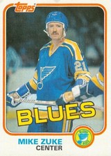 1981-82 Topps Hockey Mike Zuke #124W NM/MT ST. LOUIS BLUES