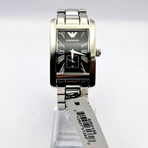 RELOJ PARA HOMBRES NUEVO GENUINO EMPORIO ARMANI AR0156 CLÁSICO ACERO ESFERA NEGRA - Imagen 2 de 11
