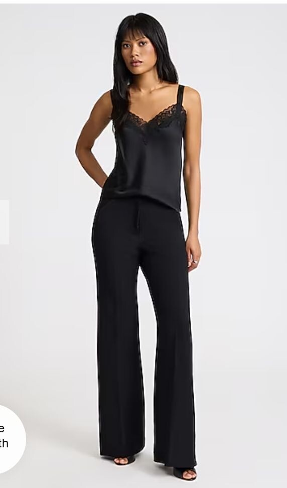 "Express Editor Flare Pants Black Women's 8 Inseam 30.5\""