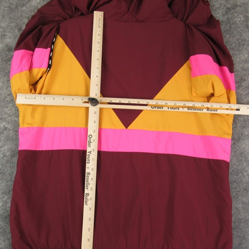 Victorias Secret Pink Jacket Women Medium Large Red Full Zip Hooded Fleece Lined - Picture 9 of 12