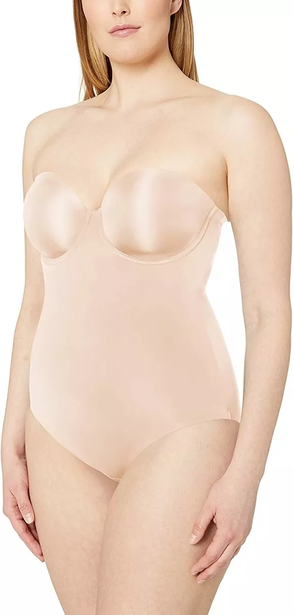 Wacoal 185021 Womens Plus Size Shapewear Strapless Bodysuit Sand Size 34DDD