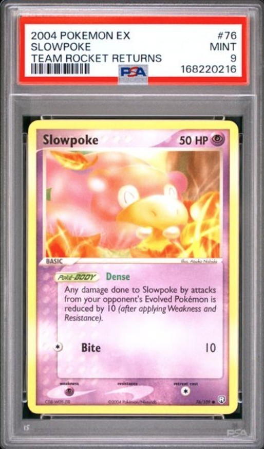 2004 Pokemon EX Team Rocket Returns Slowpoke #76 PSA 9 Regular