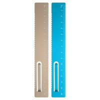 2X Gerade Lineal 15Cm Metrisch Alu FüR Messen Studium Lesen, Gold/Blau