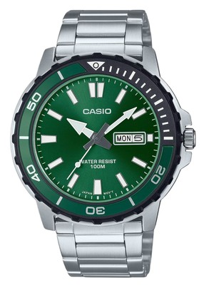 Casio Standard Quarz Sport Grün Zifferblatt MTD-125D-3AV 100M Herrenuhr