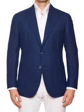 STILE LATINO "Vincenzo" Blue Wool Slim Fit Jacket NEW
