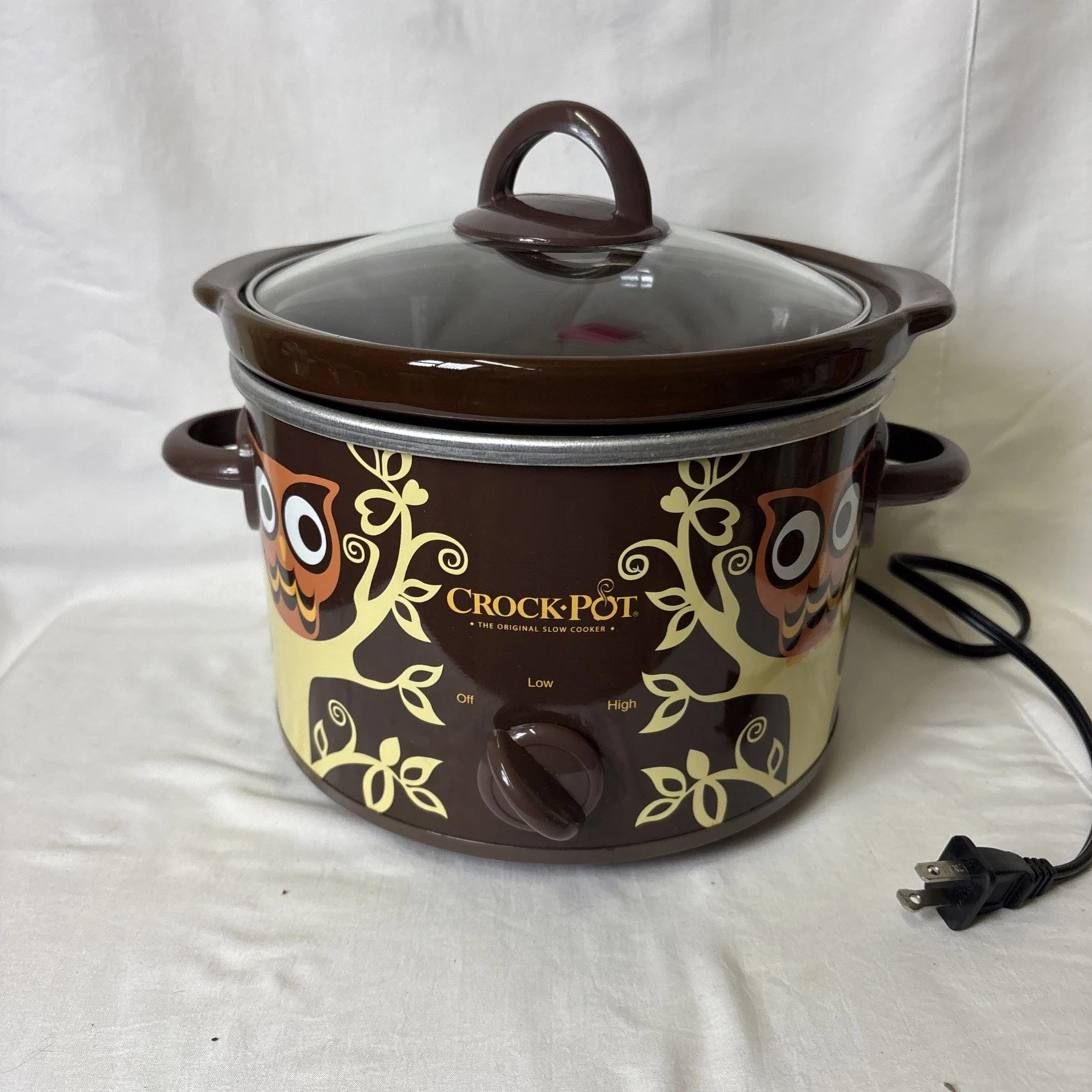 Crock-Pot SCV400-OWL 2.5 qt Slow Cooker With Lid Tested Retro Kitchen Decor