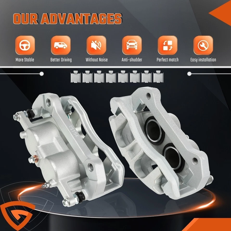 Пара передних тормозных суппортов с кронштейнами для Ford F-150 Lobo 2012-2020 CL3Z2B121A - Изображение 2 из 4