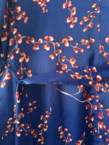 Jason Wu gewebter blau bedruckter Kirschblüten Trenchcoat Damen Large - Bild 14 von 19