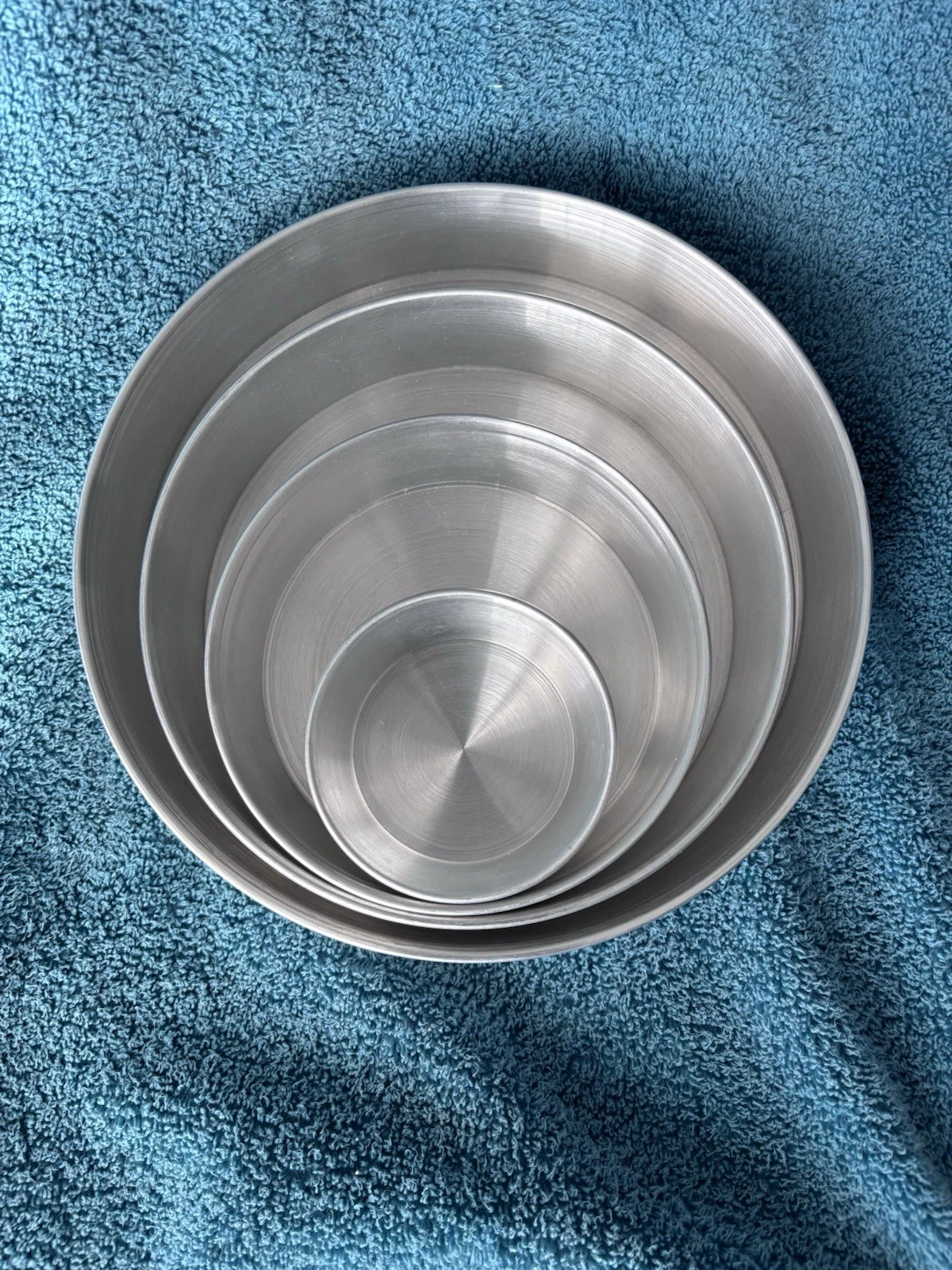 Vintage Set Of 4 Aluminum Vitality Mirro Tier Cake Pans - Made In USA