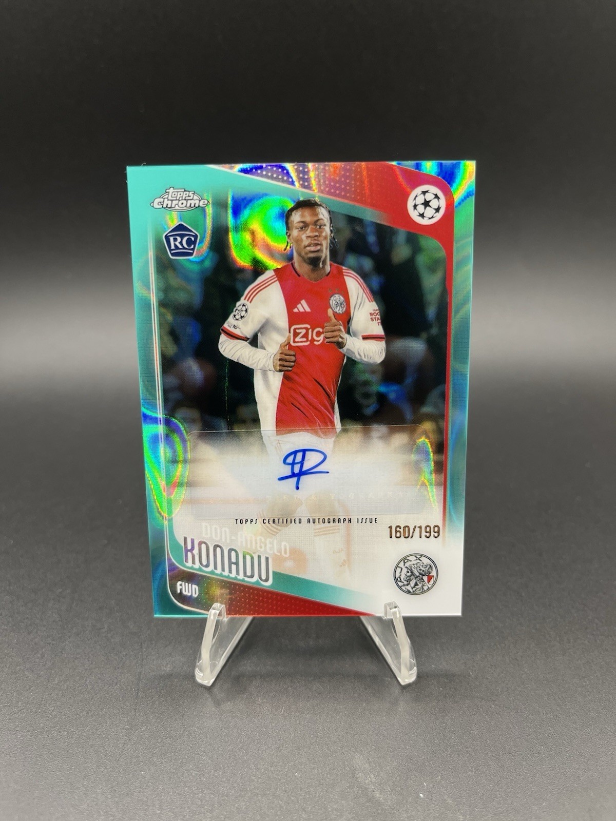 DON-ANGELO KONADU 2025-26 TOPPS CHROME UCC RC REFRACTOR AUTO /199 Aqua #T