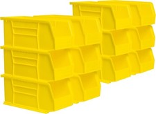 12-Pack Yellow Stackable Storage Bins for Garage, Pantry Craft Organization