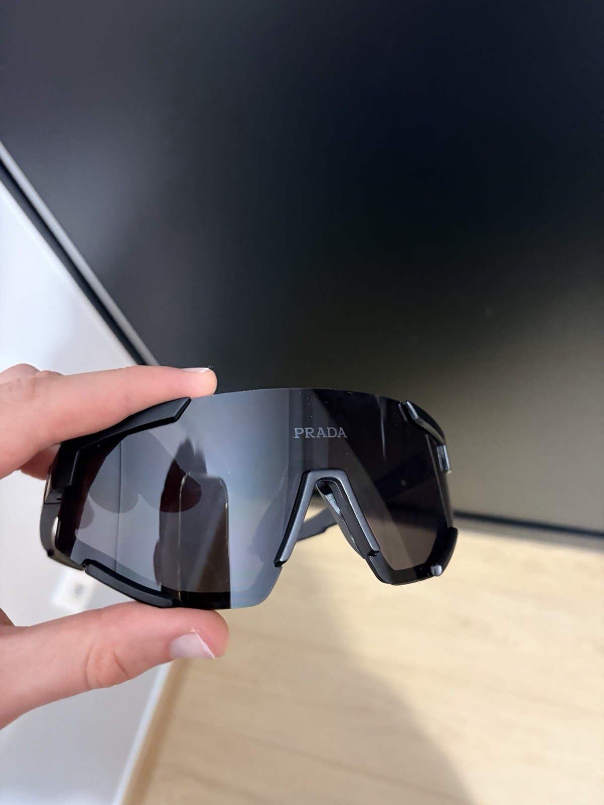 Prada Linea Rossa SPS 04WS Rubber Black/Dark Grey Men's Sunglasses