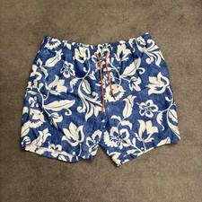 Tommy Bahama Relax Swim Trunk Floral Tropical Pattern Blue White XL