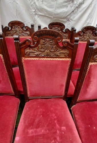 6 Antique Jacobean Style Dining Chairs - Picture 11 of 16