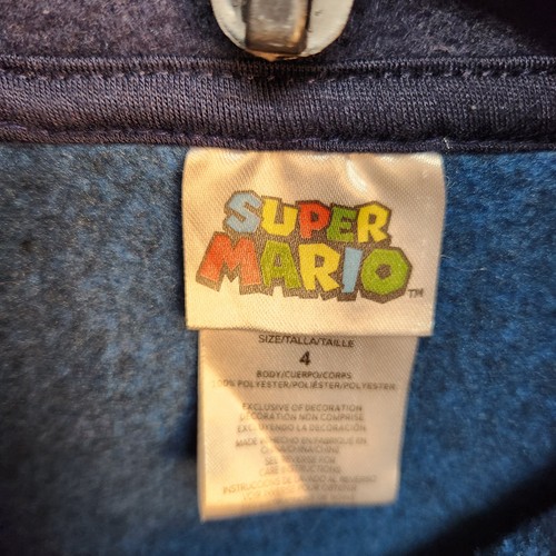 Super Mario Hoodie Youth 4 Full Zip Luigi Mushroom Star Power Kids Nintendo Game - Picture 5 of 11