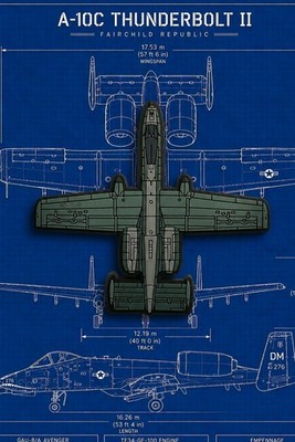 PVC PATCH - A-10 Thunderbolt Warthog - Flugzeug Profil Silhouette - USAF A10