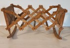 Antique Folding Accordian Style Wooden Rocking Doll Bed Cradle — photo 4