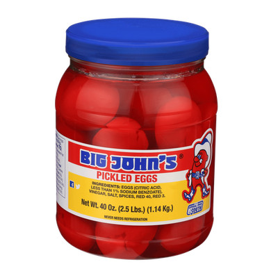Big John's Ready to Eat Pickled Eggs 40oz Jar, Contains Eggs
