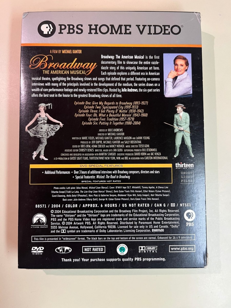 Broadway The American Musical DVD, PBS Home Video, Julie Andrews