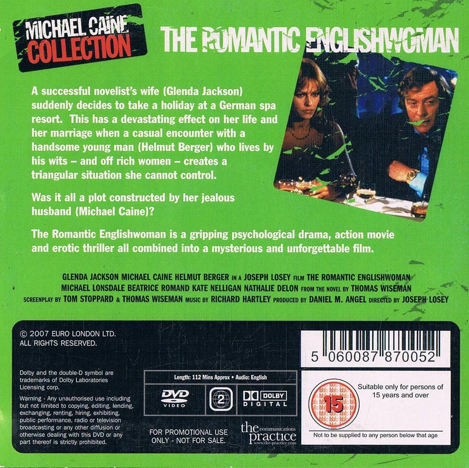 The Romantic English Woman  - Michael Caine, Glenda Jackson -Full Film Promo DVD - Image 2 of 2