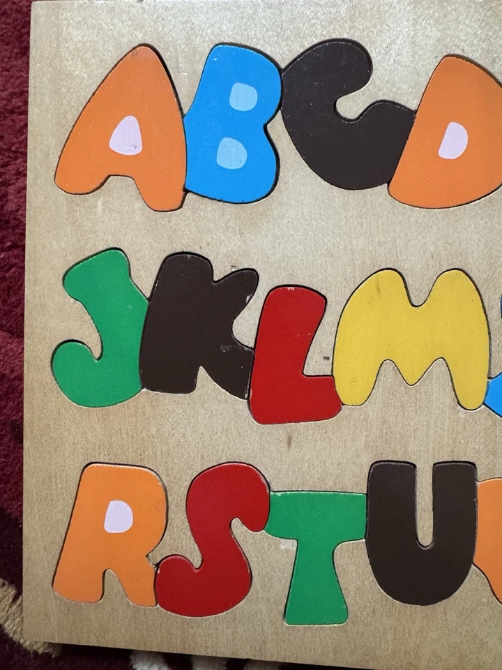 Small World Toys Vintage Rainbow Wooden Alphabet Puzzle - Image 2 of 4