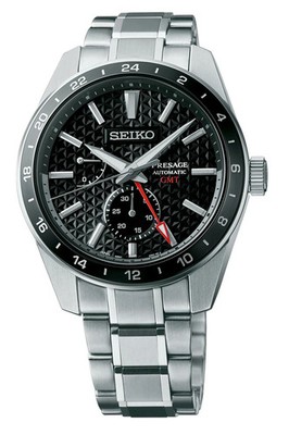 brand NEW Seiko Presage Sharp Edged Automatic GMT Men's Watch SPB221J1