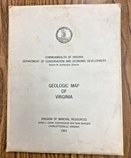 Vintage Original 1963 Geologic Map of Virginia 1:500K 32.5 x 58.25" See photos