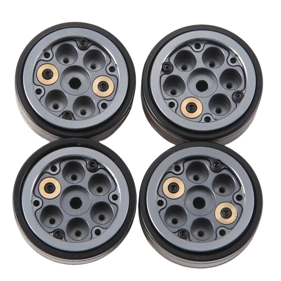 4 Stück 1,0   Beadlock Felgen Nabe für 1/24 1/18 RC Crawler TRX4M AX24 3140 - Bild 4 von 4