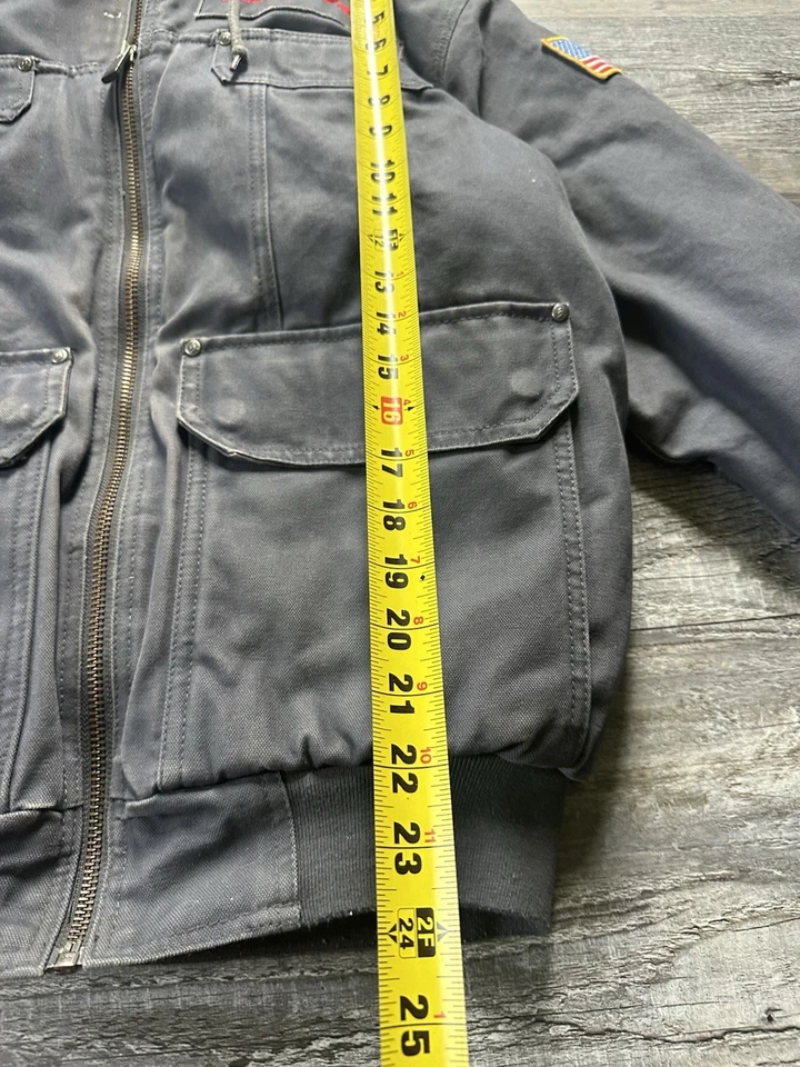 Chaqueta CVC aislante a presión para hombre talla S gris con capucha lona pesada Foto 3 de 4