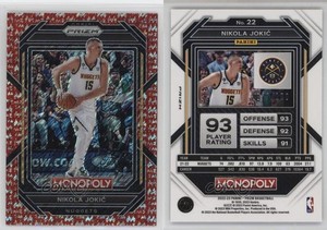 2022-23 Panini Prizm Monopoly Red Money Shimmer Prizm /100 Nikola Jokic #22