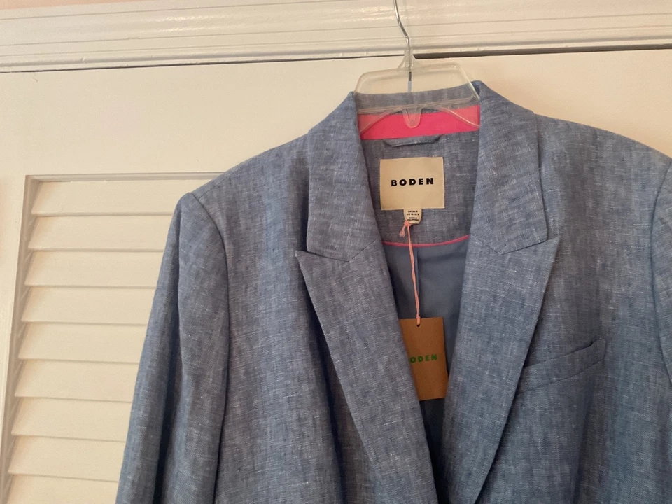 Boden синий льняной блейзер, размер 16, новый с Ярлыками - Изображение 3 из 4