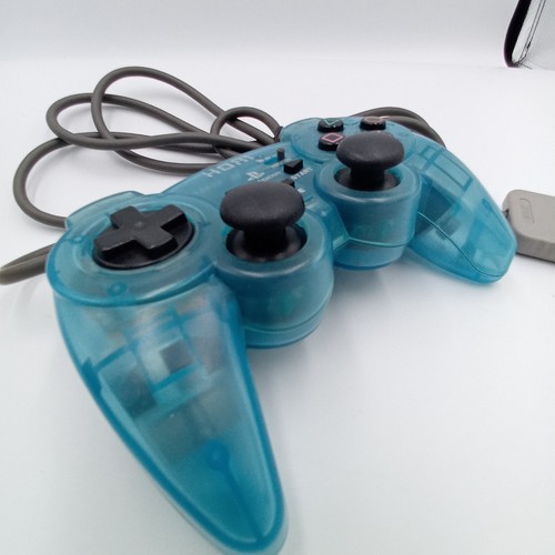 Hori Analog Sindou Pad Controller Clear Blue for Sony PlayStation 1 Japan Tested - Picture 2 of 6