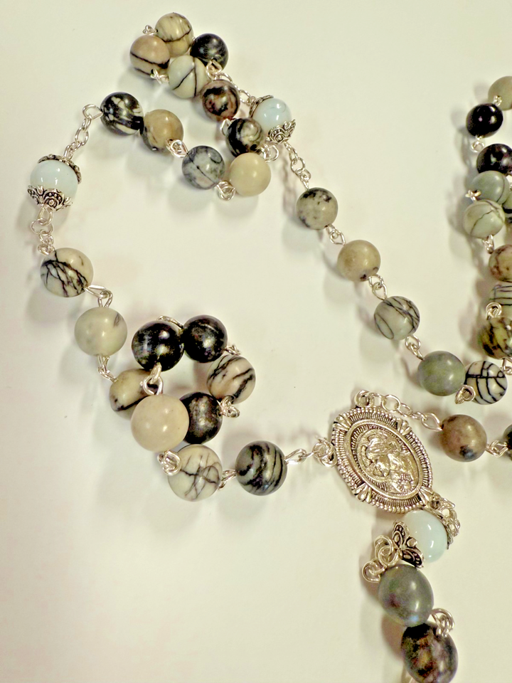 Zebera Roch Zebra Japer Stone Beads Rosary, New #Gftshp-56 | eBay