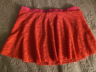  Limited Too  Girls Orange Skirt Size 10/12 Crochet-look shell pattern NWOT