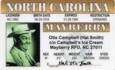 Andy Griffith Show Otis Campbell Town drunk Novelty License  FREE USA SHIPPING