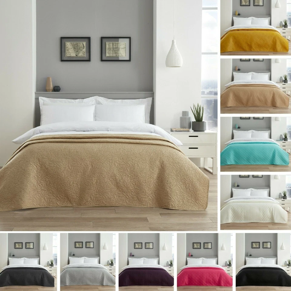 Luxury Quilted Bedspread Throw Comforter Bedding Large Sofa Cover pinsonic