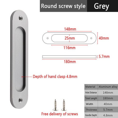 Aluminum Finger Pull DIY Sliding Door Handle Cabinets Closet Drawers Flush Knob - Picture 13 of 17