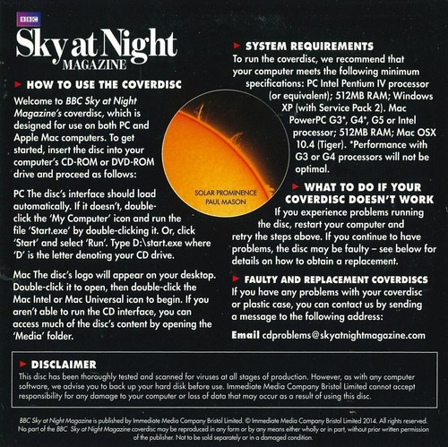 BBC Sky At Night Cd-Rom, Citizen Astronomie, #109 Juin 2014, Windows, Mac - Photo 2/2