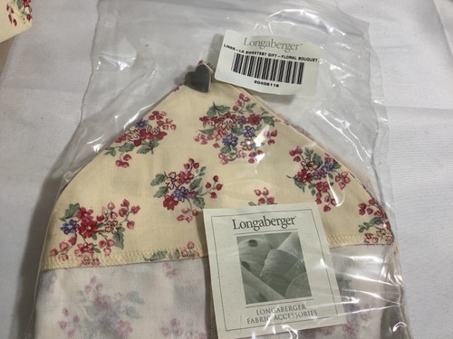 Longaberger SWEETHEART SERIES 2002 LARGE SWEETEST GIFT Liner FLORAL BOUQUET MIB - Picture 2 of 3