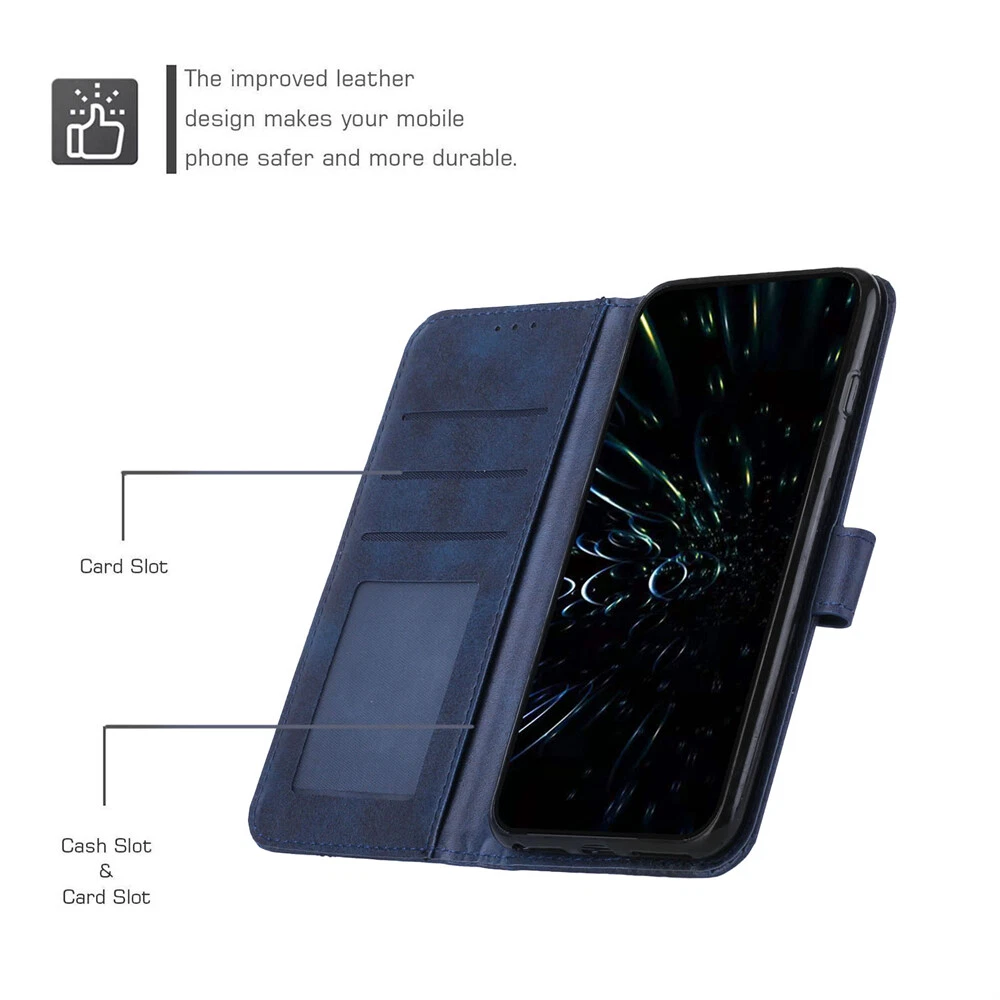 Premium Leather Flip Wallet Shockproof Case for iPhone 15 Pro Max 14 13 XR 7 with Full Protection