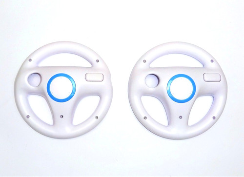 2 x Nintendo Wii Lenkrad WEISS WEIß Mario Kart Controller Zubehör Wheel