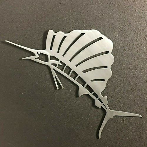 Segelfisch Metall Wandbild Skilwerx Farben 14 x 7 Ozean Maritim Marine Strand Haus - Bild 3 von 21