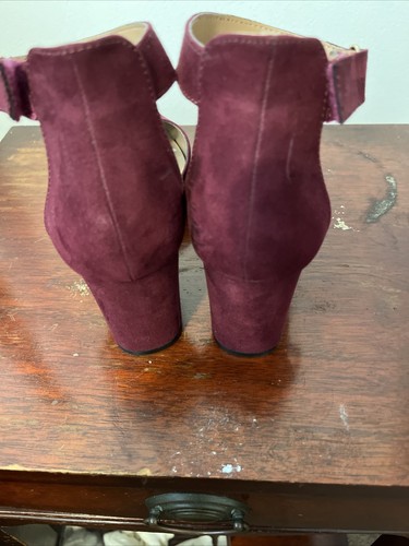Lane Bryant Block Heels W/Ankle Strap Sz 8W Burgundy - Picture 5 of 8