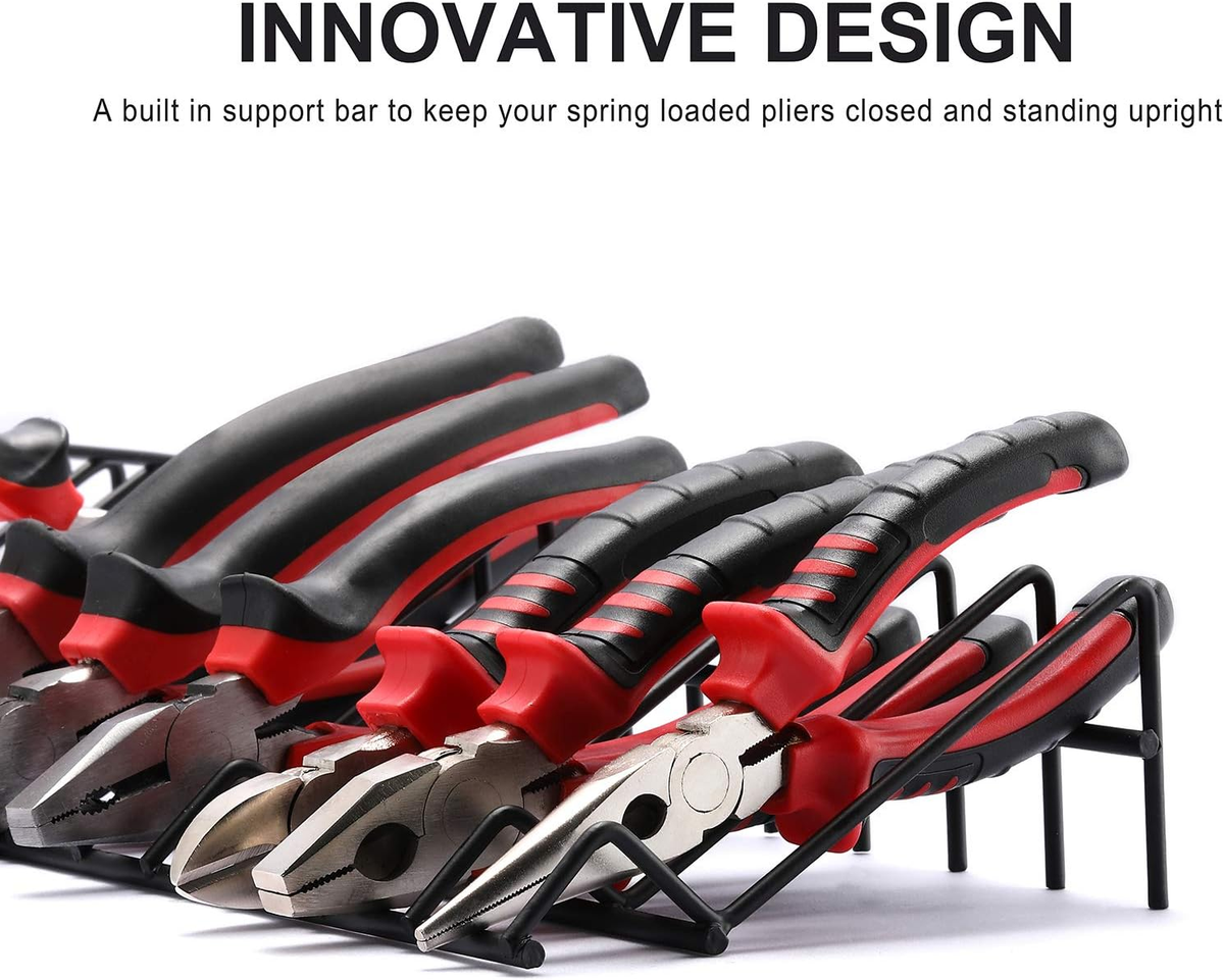 Pliers Organizer Rack - 15-Slot Tool Holder For Drawers, Holds Pliers & Cutters, PVC-Coated Metal Wire
