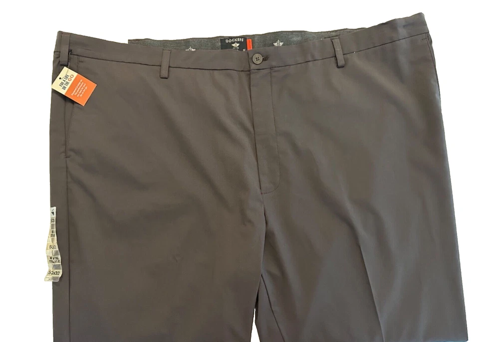 Dockers Grey Signature Go Khaki Straight Fit Pant Size W52 X L32 - Image 3 of 4