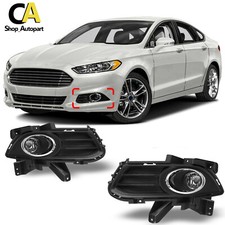 Pair For 2013-2016 Ford Fusion Bumper Fog Light Bulbs Brackets Wiring Switch Kit